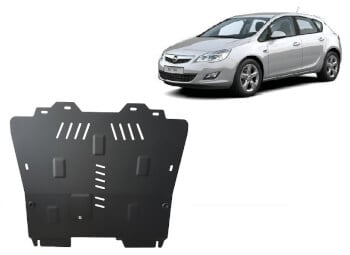 Pohjapanssari Opel Astra (2009-2015), moottori, vaihdelaatikko, j&auml;&auml;hdytin, ter&auml;st&auml;