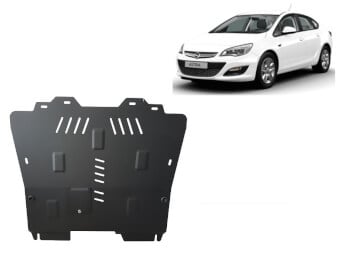 Pohjapanssari Opel Astra (2013-2018), moottori, vaihdelaatikko, j&auml;&auml;hdytin, ter&auml;st&auml;