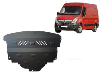 Pohjapanssari Opel Movano (2010-2020), moottori, vaihdelaatikko, j&auml;&auml;hdytin, etupuskuri, ter&auml;st&auml;