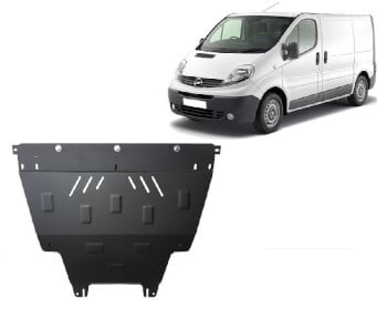 Pohjapanssari Opel Vivaro (2001-2011), moottori, vaihdelaatikko, j&auml;&auml;hdytin, ter&auml;st&auml;