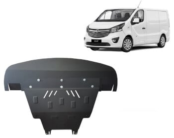 Pohjapanssari Opel Vivaro (2014-2019), moottori, vaihdelaatikko, j&auml;&auml;hdytin, etupuskuri, ter&auml;st&auml;