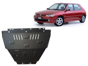 Pohjapanssari Peugeot 306 (1994-2002), moottori, vaihdelaatikko, j&auml;&auml;hdytin, ter&auml;st&auml;