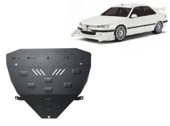 Pohjapanssari Peugeot 406 (1996-2004), moottori, vaihdelaatikko, j&auml;&auml;hdytin, etupuskuri, ter&auml;st&auml;