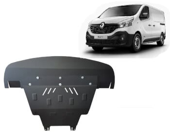 Pohjapanssari Renault Trafic (2014-2021), moottori, vaihdelaatikko, j&auml;&auml;hdytin, etupuskuri, ter&auml;st&auml;