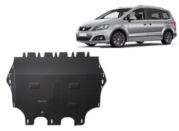Pohjapanssari Seat Alhambra (2010-2020), moottori, vaihdelaatikko, j&auml;&auml;hdytin, etupuskuri, ter&auml;st&auml;