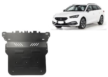Pohjapanssari Seat Leon (2020➟), moottori, vaihdelaatikko, jäähdytin, terästä