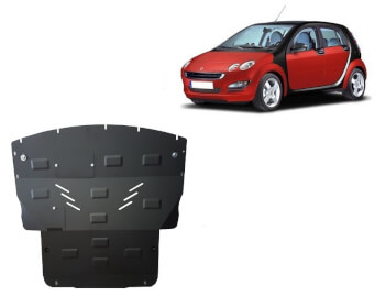 Pohjapanssari Smart FourFour bensa (2004-2006), moottori, vaihdelaatikko, ter&auml;st&auml;