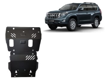 Pohjapanssari Toyota Land Cruiser (2009➟), moottori, j&auml;&auml;hdytin, etupuskuri, ter&auml;st&auml;