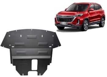Pohjapanssari Baic X3 (2023➟), moottori, vaihdelaatikko, j&auml;&auml;hdytin, etupuskuri, ter&auml;st&auml;