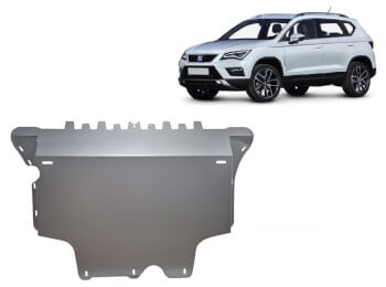 Pohjapanssari Seat Ateca (2016➟), moottori, vaihdelaatikko, j&auml;&auml;hdytin, etupuskuri, alumiinia