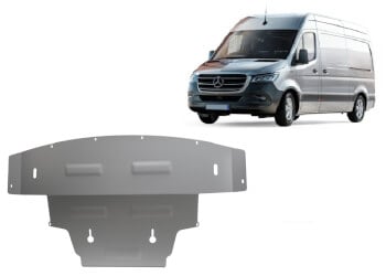 Pohjapanssari Mercedes-Benz Sprinter (2018➟), moottori, j&auml;&auml;hdytin, etupuskuri, alumiinia