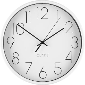 Seinäkello Hour valkoinen 25 cm, 4 Living