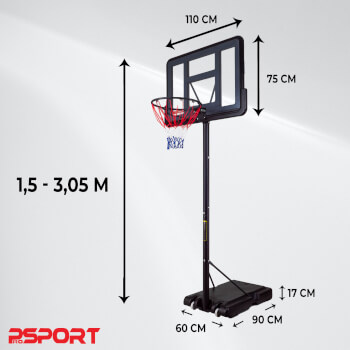 Koripalloteline 1,5-3,05m, ProSport