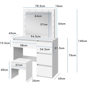 Meikkip&ouml;yt&auml; Amelia 94 cm, Lykke