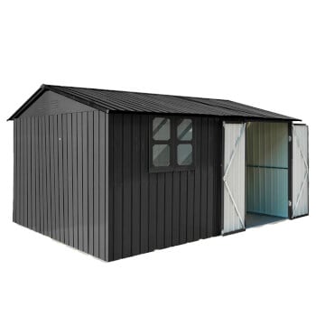 Pihavarasto ikkunalla 375x286x162 cm, Fornorth