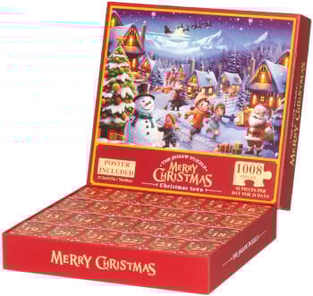 Palapelijoulukalenteri talvimaisema, 1008 palaa