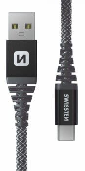 Kevlarvahvistettu kaapeli USB / USB-C 1,5 m, Swissten
