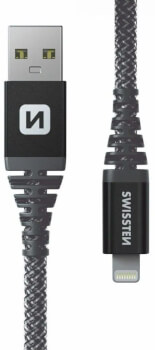 Kevlarvahistettu kaapeli USB / Lightning 1,5 m, Swissten