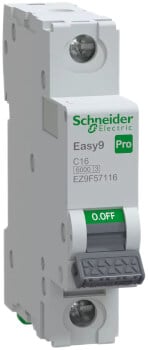 Johdonsuojakatkaisija Easy9 MCB 1C16 6 kA, Schneider Electric