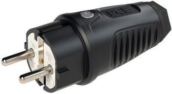Pistotulppa maadoitettu IP54, 16A, 250 V, kumirunko, PCE