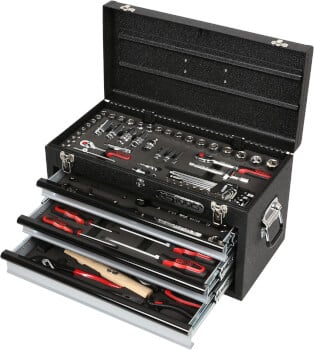 Ty&ouml;kalusarja 1/4" + 3/8" 99-os ter&auml;slaatikossa, KS Tools
