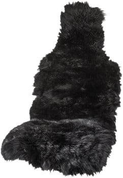 Istuinsuoja lampaankarvaj&auml;ljitelm&auml; musta, K27