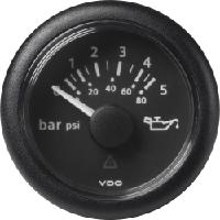 VLB Painemittari &Oslash;52 mm, VDO - Painemittari 0-5 bar / 0-72 psi, Musta mittari