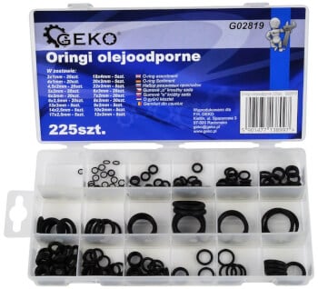 O-rengassarja öljynkestävä, 225 kpl, Geko