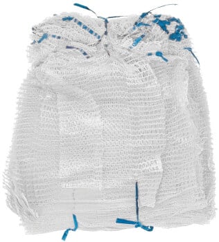 Verkkosäkki 15 kg kiristysnarulla, valkoinen, Geko
