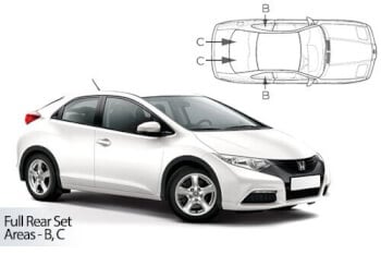 Häikäisysuojasarja Honda Civic, 5 ovinen (2012-2015), Car Shades