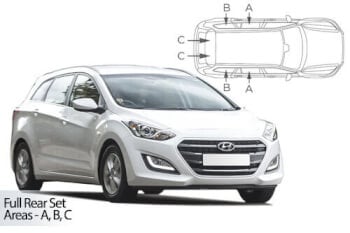Häikäisysuojasarja Hyundai i30, Farmari (2012-2016), Car Shades