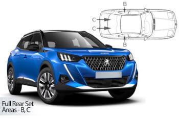 Häikäisysuojasarja Peugeot 2008, 5 ovinen (2020➟), Car Shades