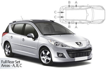 Häikäisysuojasarja Peugeot 207, Farmari (2007-2012), Car Shades