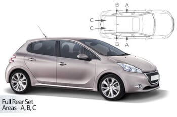 Häikäisysuojasarja Peugeot 208, 5 ovinen (2012-2019), Car Shades