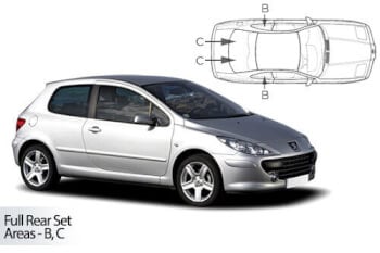 Häikäisysuojasarja Peugeot 307, 3 ovinen (2003-2008), Car Shades