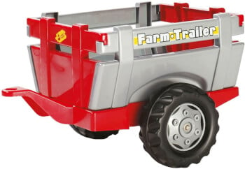 Farm Trailer -perävaunu polkutraktoriin (punainen/harmaa) - Rolly Toys