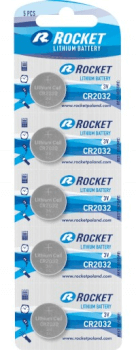 Nappiparisto CR2032, 5 kpl, Rocket