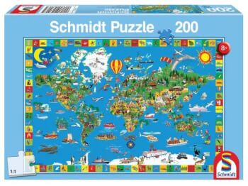 Palapeli maailmankartta, 200 palaa, Schmidt