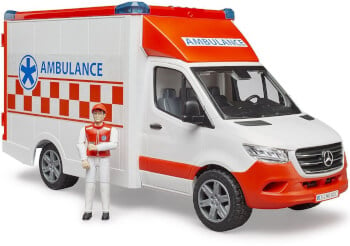 Lelu Ambulanssi MB Sprinter vilkuilla ja äänellä (1:16), Bruder