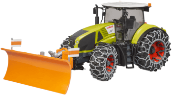 Lelu Traktori Claas Axion 950 lumiauralla ja lumiketjuilla (1:16), Bruder
