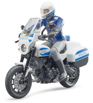 Lelu Poliisimoottoripyörä Ducati Scrambler (1:16), Bruder