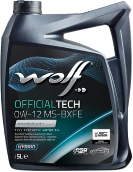 Moottoriöljy OFFICIALTECH 0W-12 MS-BXFE, 5 l, Wolf