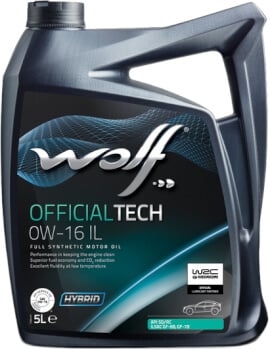 Moottoriöljy OFFICIALTECH 0W-16, 5 l, Wolf